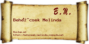 Behácsek Melinda névjegykártya